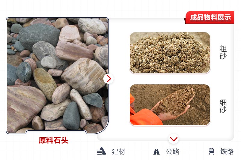 鹅卵石骨料加工前后对比图